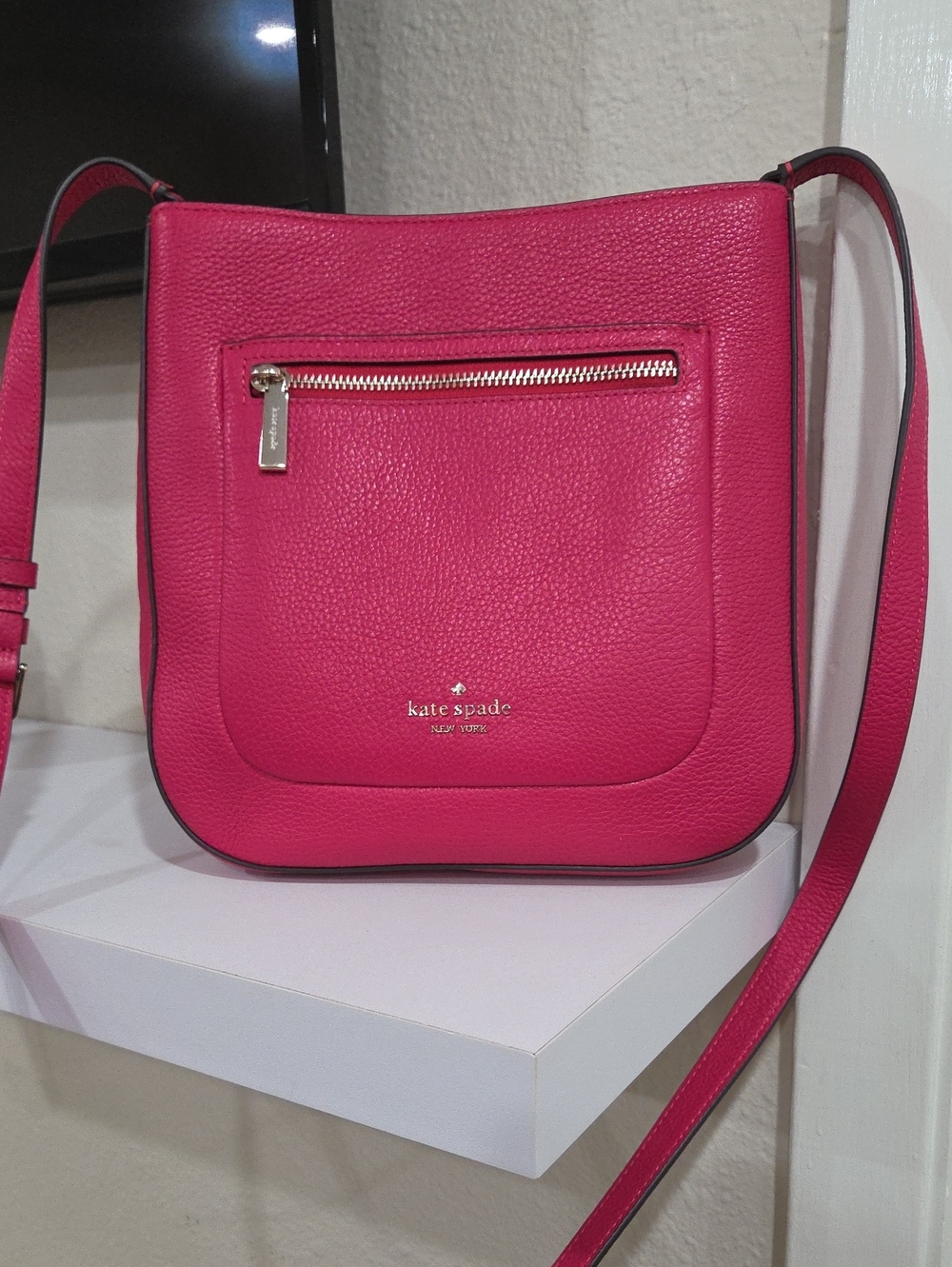 kate spade Bright Pink Pebbled Leather Crossbody Bag